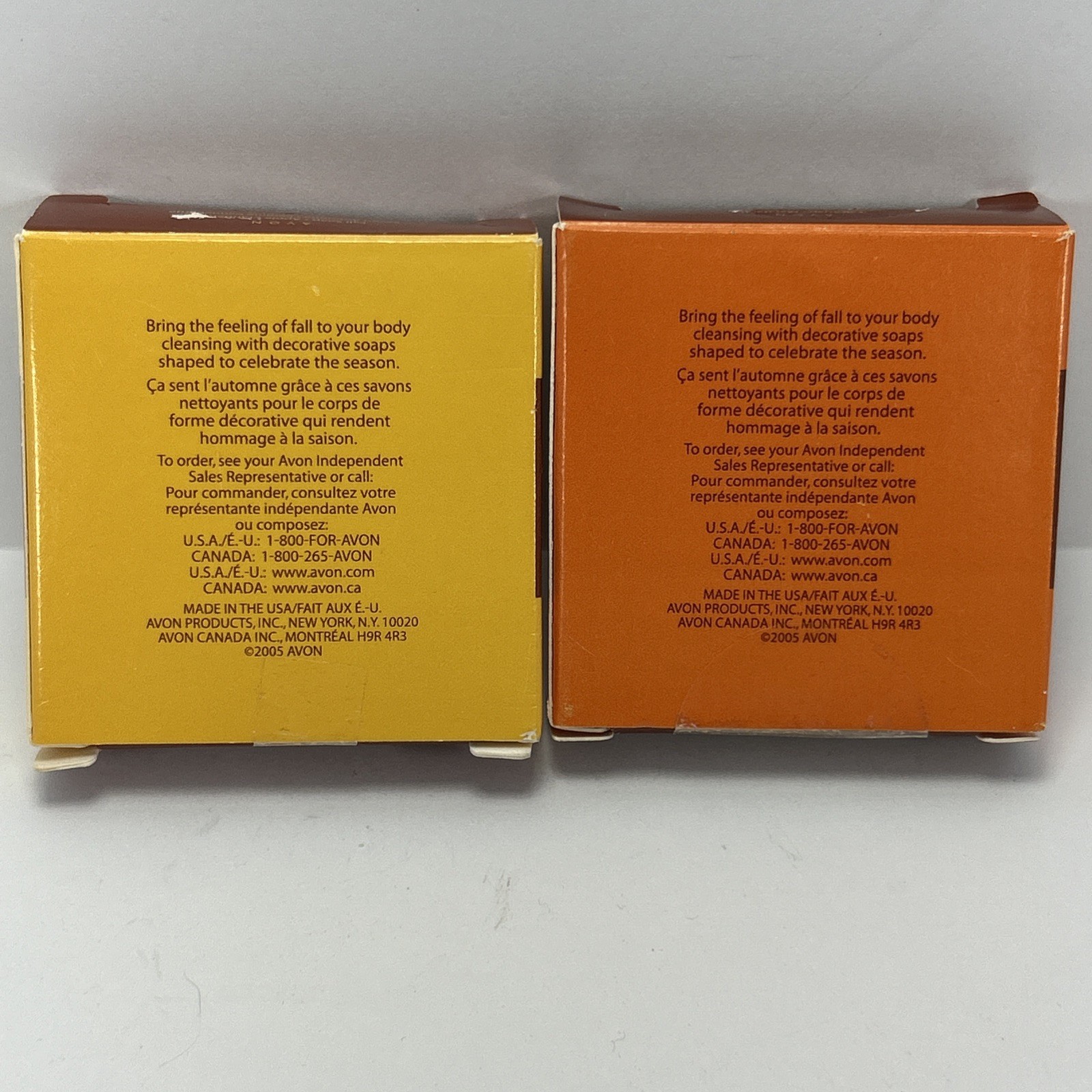 Vintage Autumn Pumpkin Shaped Avon Autumn 2005 Decorative Soap Set of 2
