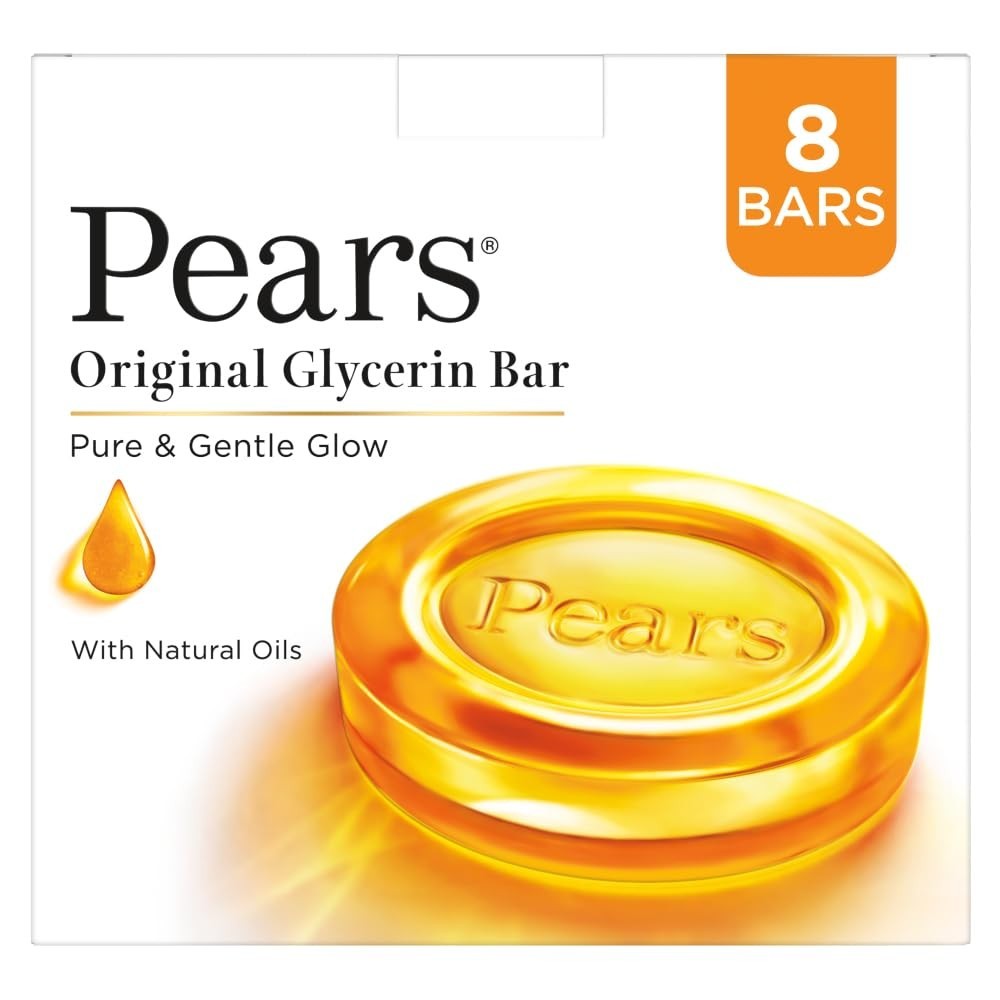 Pears Original Glycerin Soap Bar Gentle Glow -98% Pure Glycerin 125gms x 8 Soap
