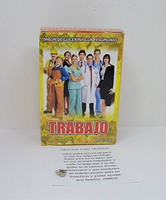 JABON PARA CONSEGUIR TRABAJO DE GLICERINA 100 GR AMULETO Y ORACION INCLUIDO !