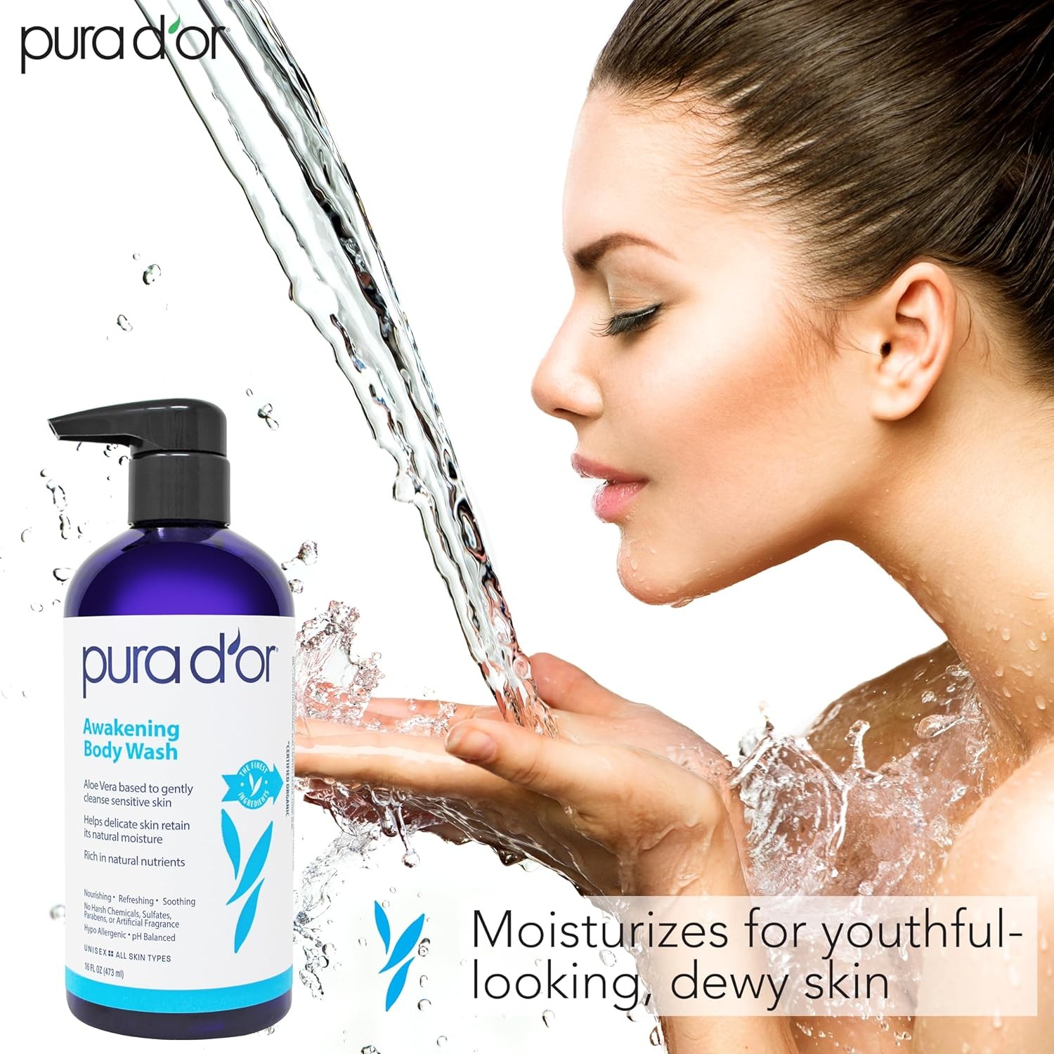 16 Oz Awakening Body Wash with Aloe Vera, Chamomile, Lavender, Tea Tree and