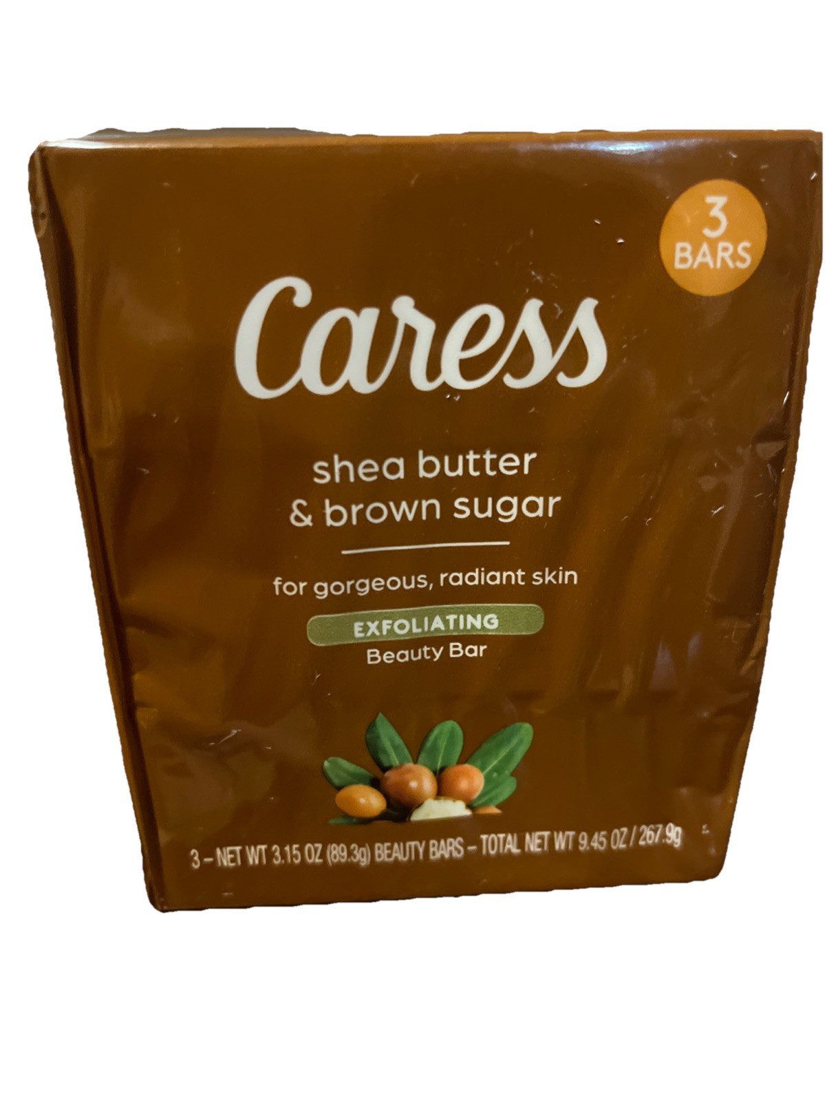 CARESS Bar Soap SHEA BUTTER & BROWN SUGAR 3pk 3.15oz Bars