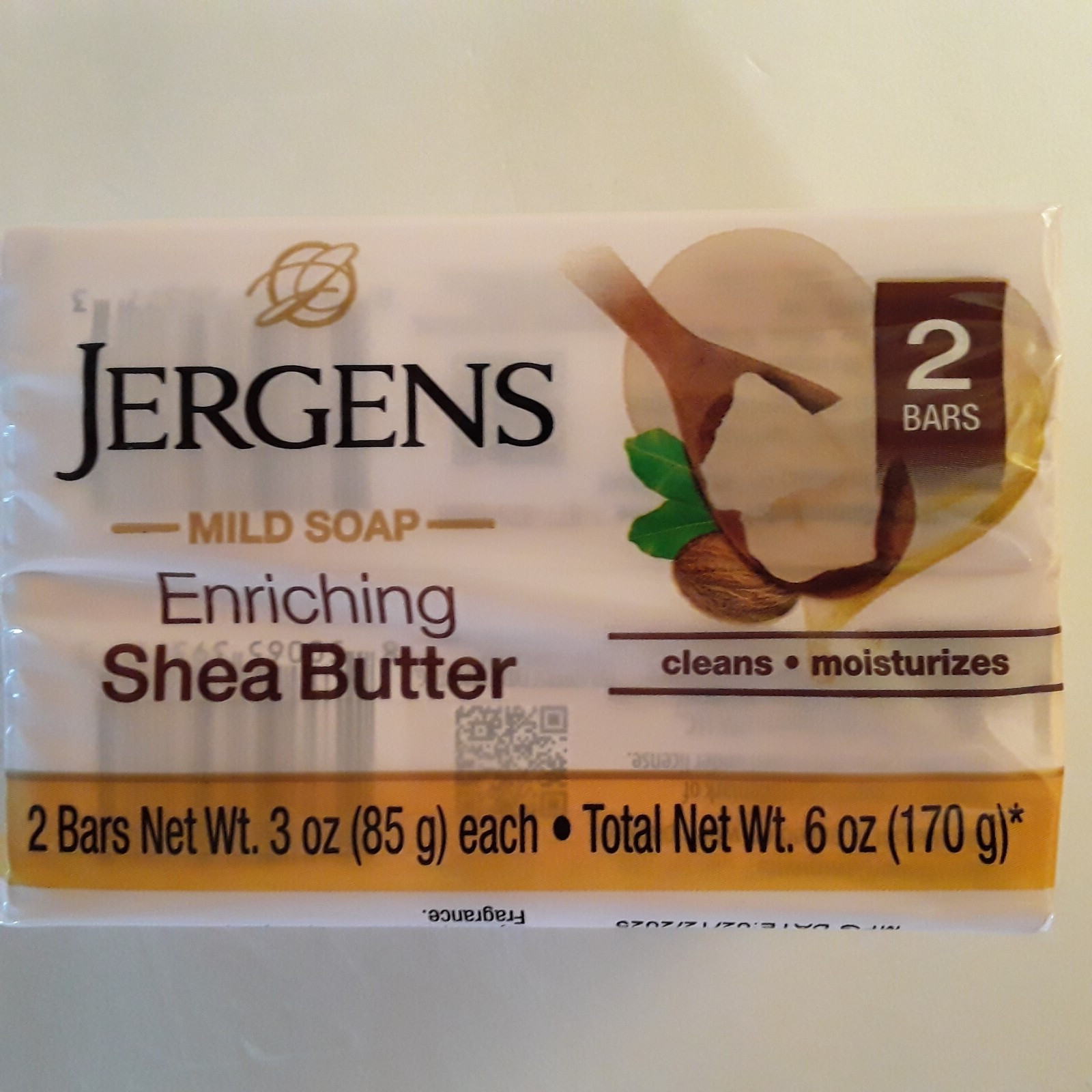 Lot of 3 , Jergens Mild Soap- Enriching Shea Butter. 2 Bars in Each Package