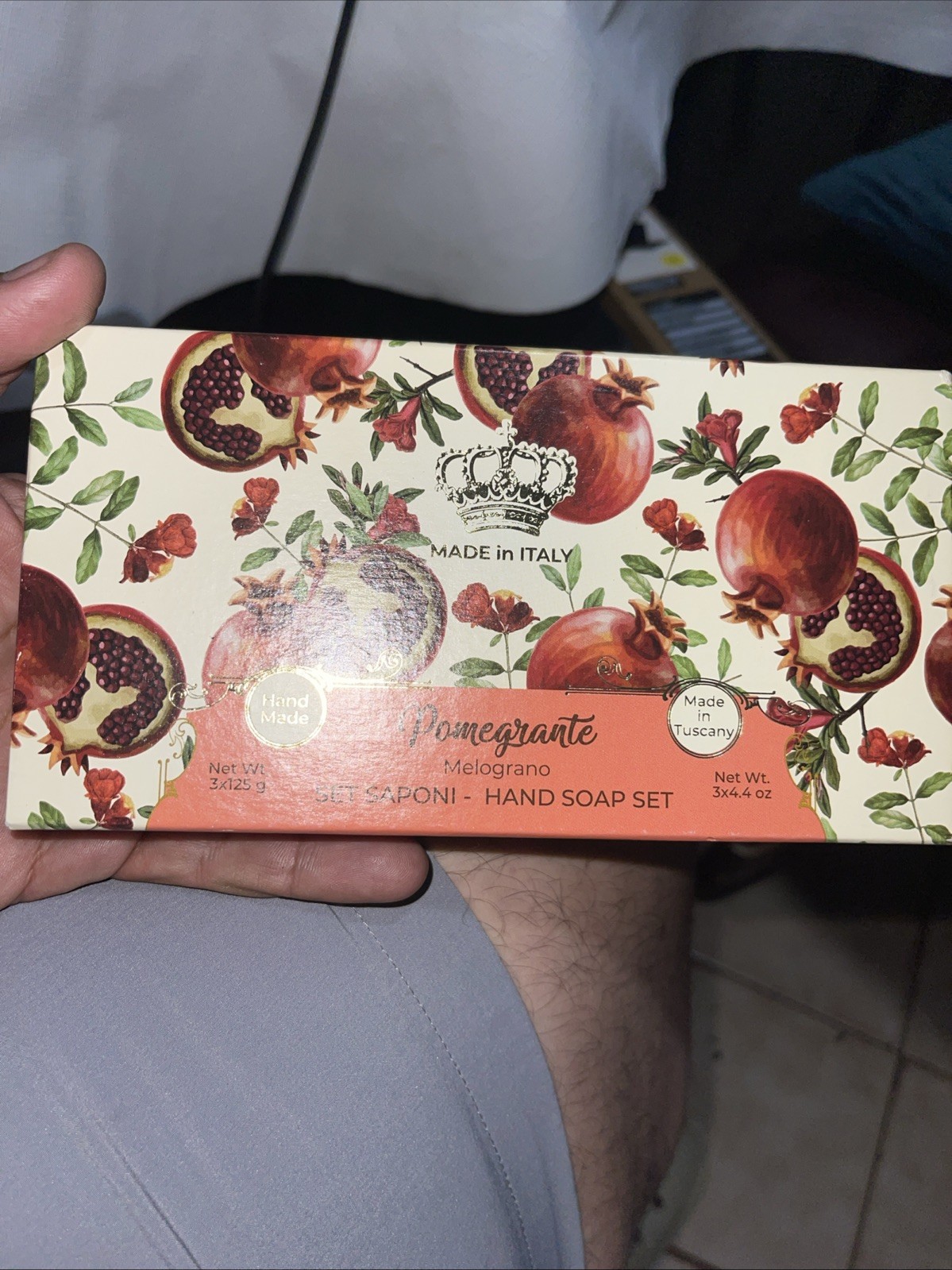 SAPONERIE MARIO FISSI POMEGRANATE HAND SOAP SET WITH 3 SOAPS 4.4OZ EACH