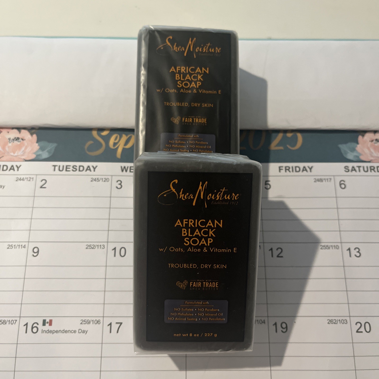 Shea Moisture African Black Soap with Shea Butter, 8 oz (2 Pack)