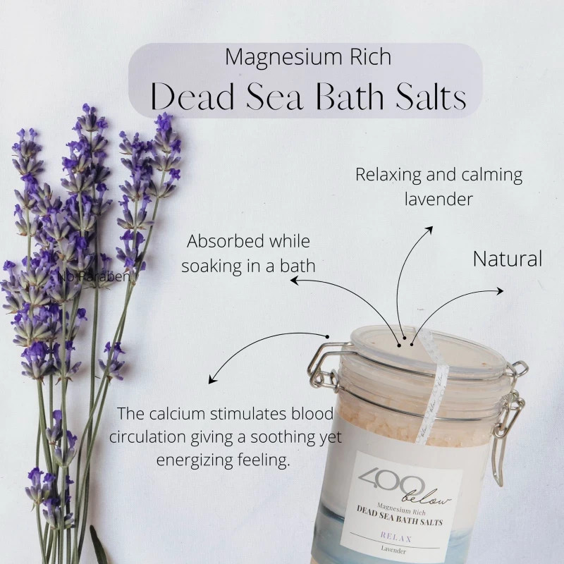 ⭐FAST SHIPPING⭐2PCS X 400 Below Dead Sea Bath Salts Relax 650g (Lavender)