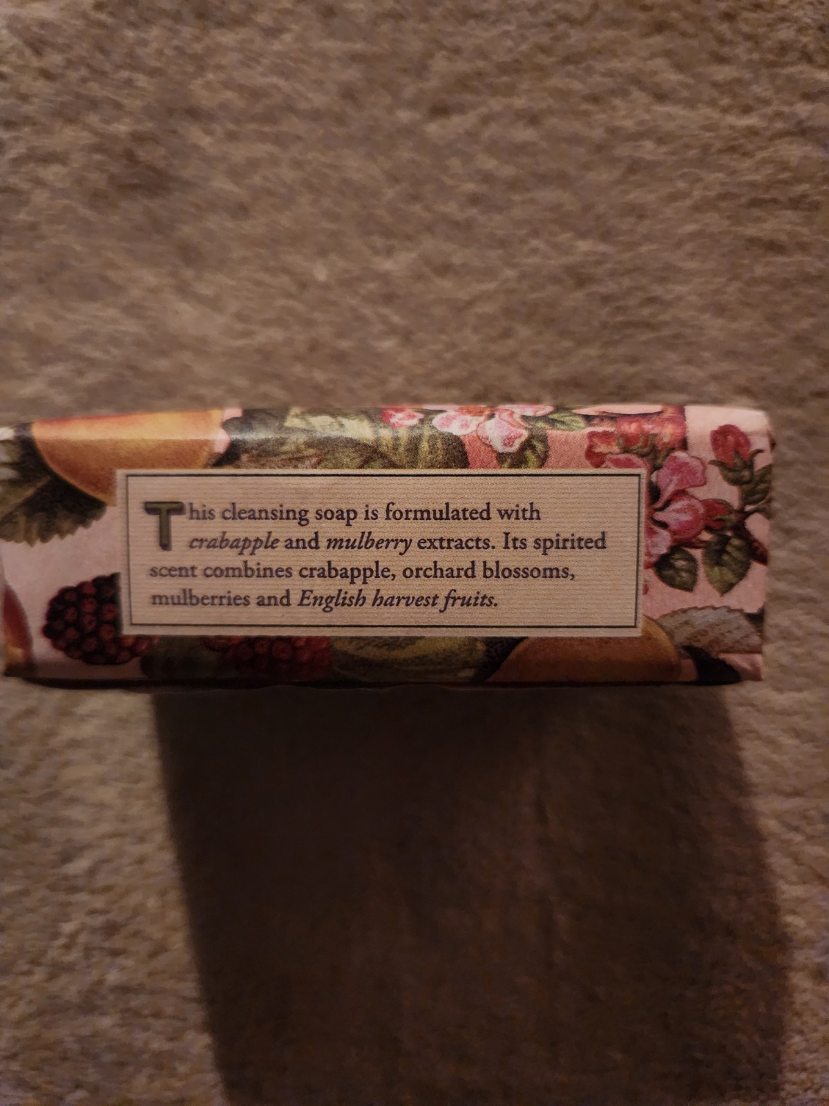 Crabtree & Evelyn Crabapple & Mulberry Triple Milled Soap Bar 5.57 oz