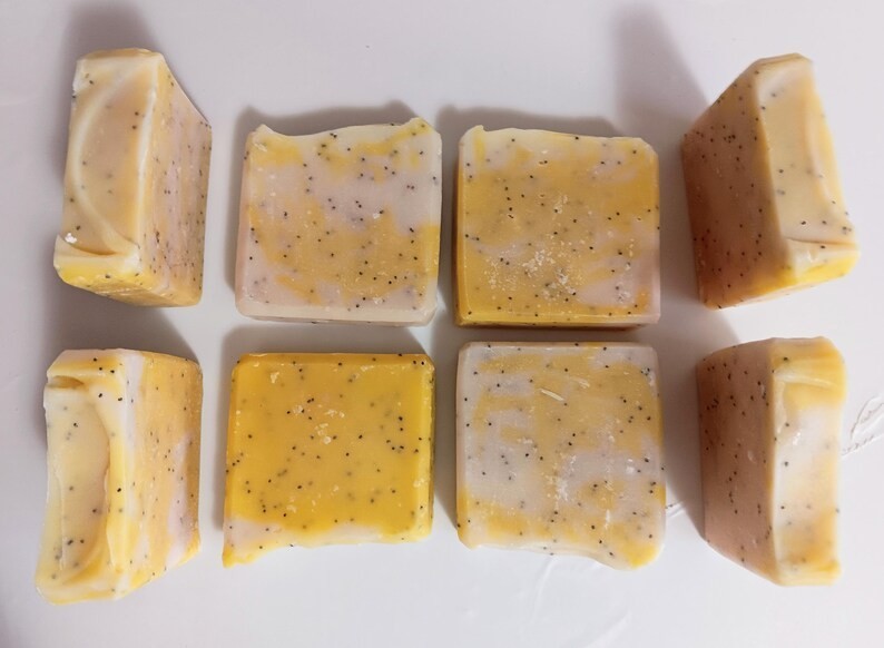 Lemon Poppy Seed Soap | Cold Process Essential Oil Bar | Handmade