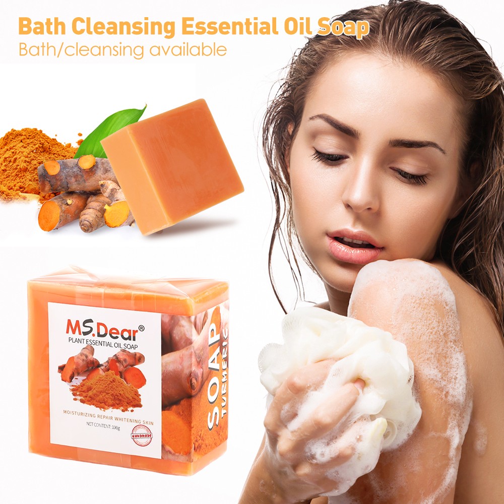 Natural Ginger Soap Turmeric Soap Facial Body Clean Skin Brightening Soap 100g