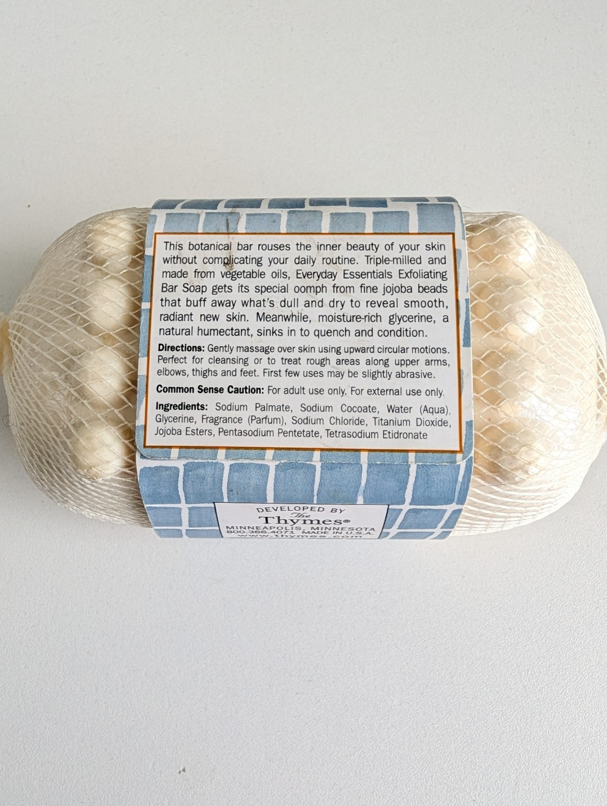 Thymes Exfoliating Bar Soap 7 oz Massage Bar Sealed New