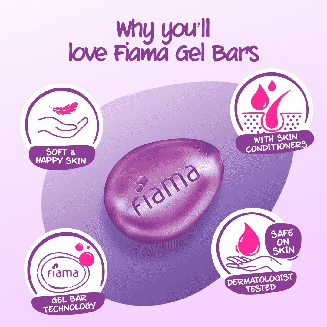 Fiama Gel Bathing Bar Pack – Moisturizing 125g Bars for All Skin Types-Pack of 8