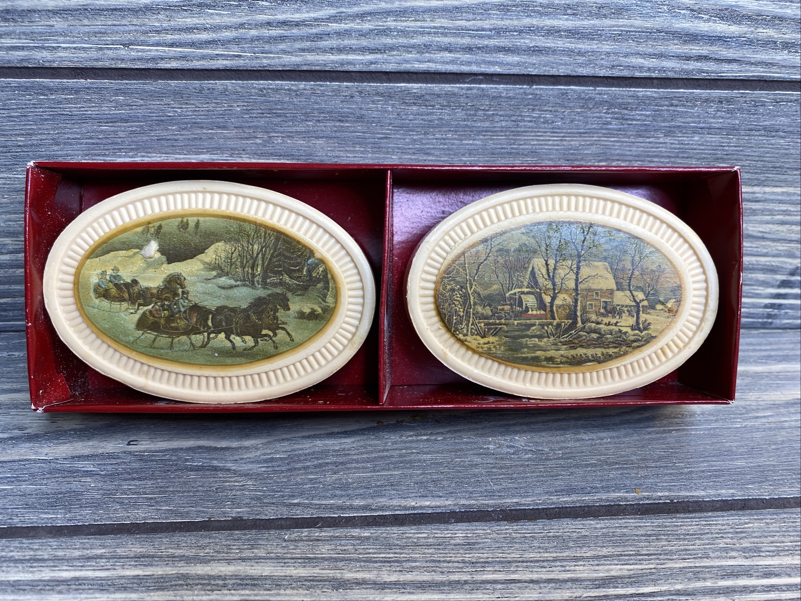 Vintage Avon Special Occasion Frangtance Soaps 1876 Winterscapes Scenes