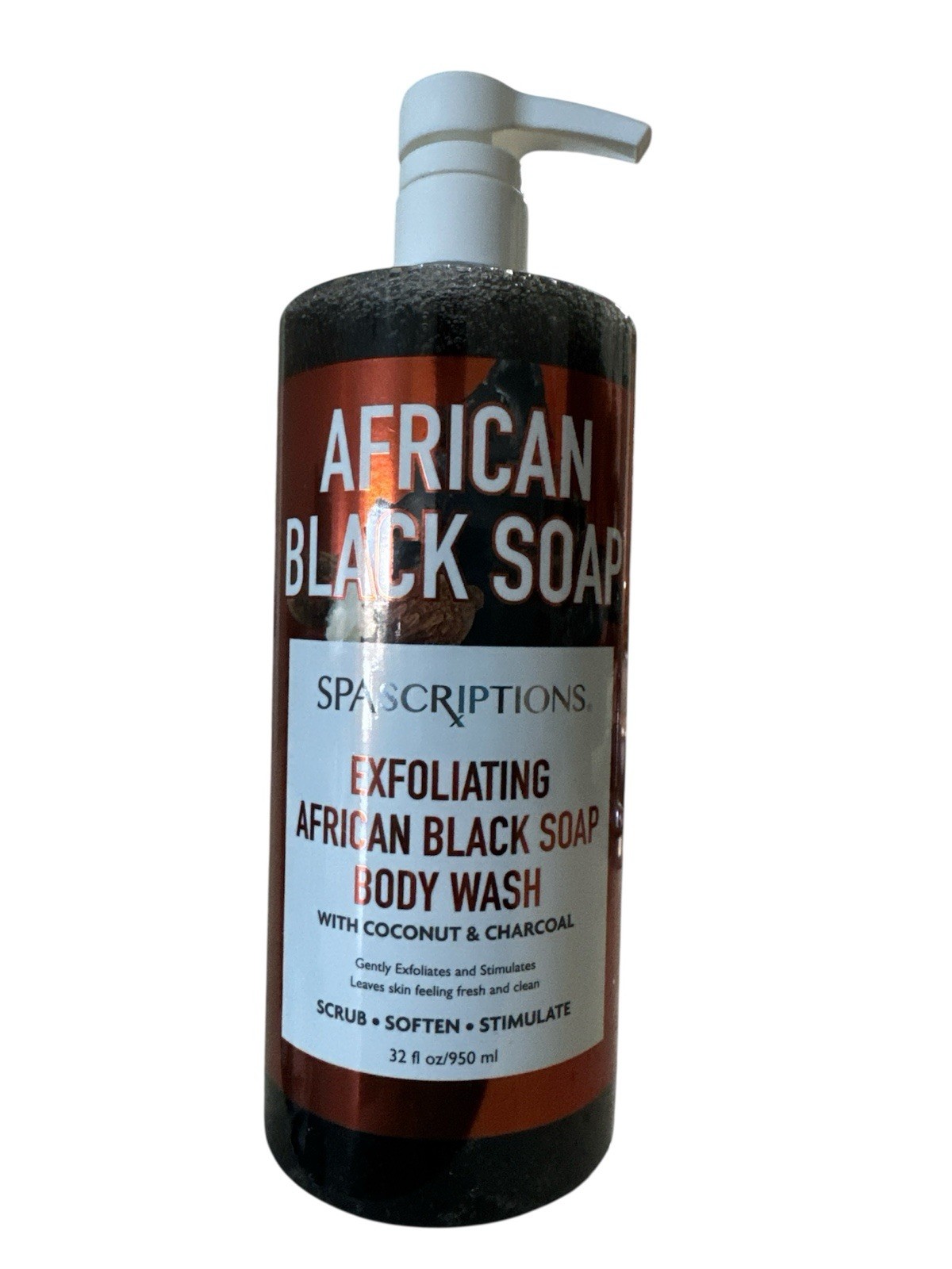 African Black Soap Liquid Spa Exfoliating Scrub Soften Organic Body Wash 950ml