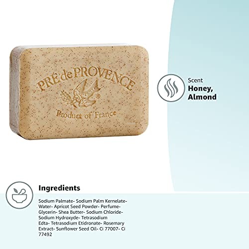 Honey Almond French Soap 8.8oz Exfoliating Moisturizing Luxury Gift Idea