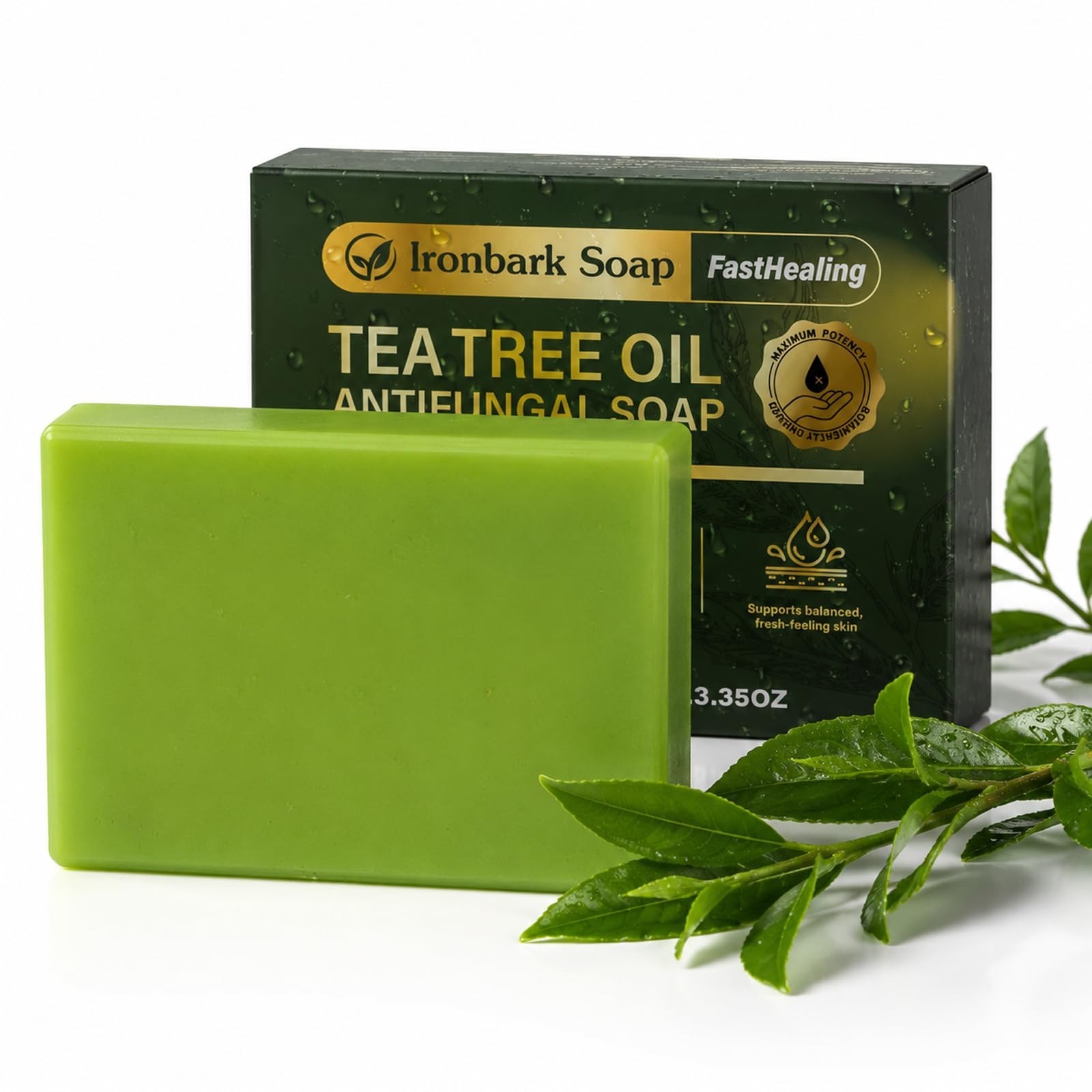 Antifungal Soap Bar with Tea Tree Oil – Deep Cleansing & Gentle Care, 3.35 OZ