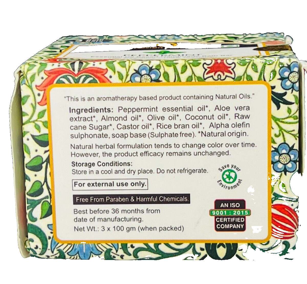 Passion Indulge Peppermint Handmade Bath Bar Pack of 3*100g NIB
