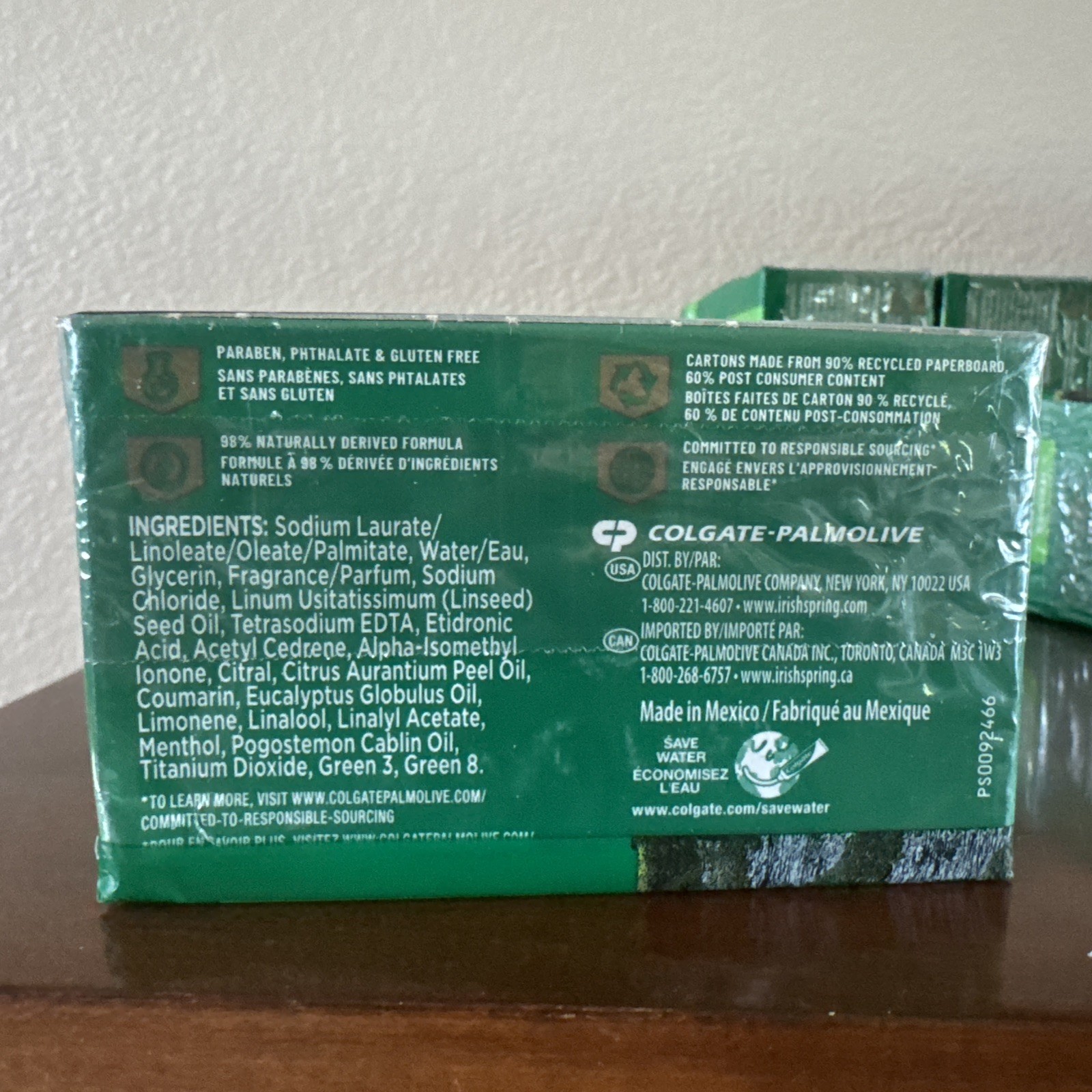 2 packs of 3 Bars Irish Spring Deodorant Soap: Original Clean, 3.7 Oz Bars NEW