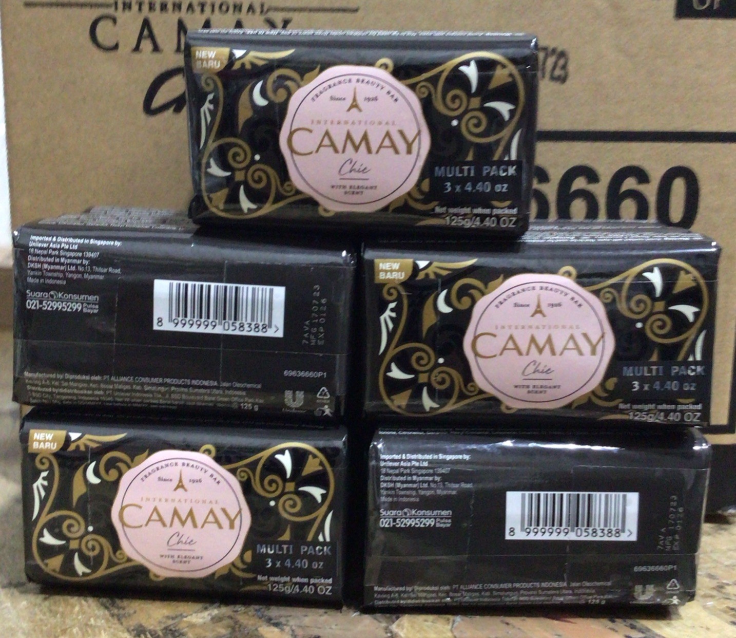 Lot Of 5 Camay Chic Fragrance Bar Soap 3 Bars x 4.4oz Each (15 Total Bars)