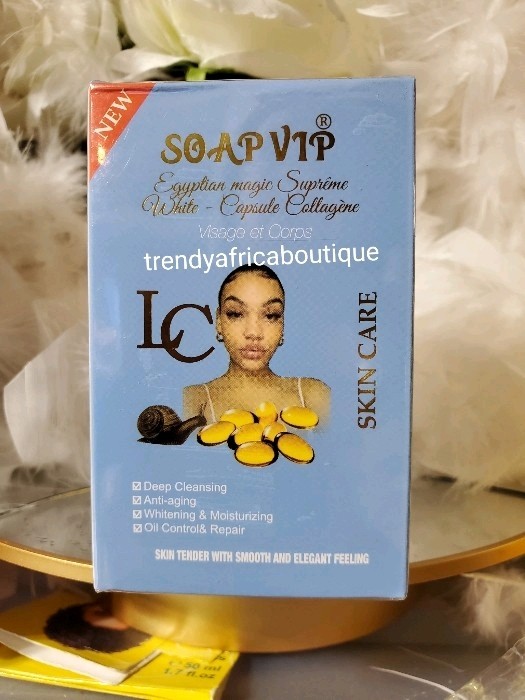 Soap VIP Egyptian Magic Supreme White 200gX 1.👌 Whitening Collagen & Snail Slim