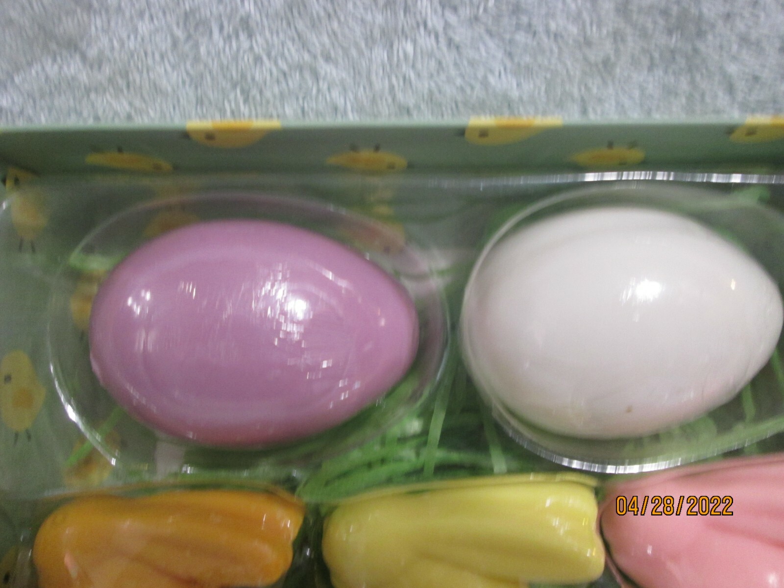 Easter Soap Bars Jasmine & Lily Set Of 6 -2 Easter Eggs 2 Chicks 2 Bunny Rabbits