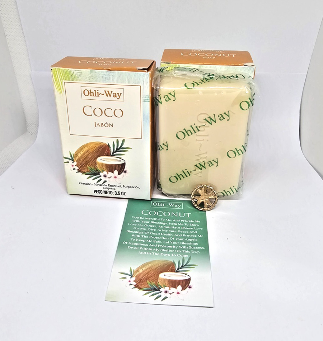 JABON DE COCO / COCONUT SOAP PARA LIMPIAR ATRAE BUENAS VIBRAS ENERGIAS