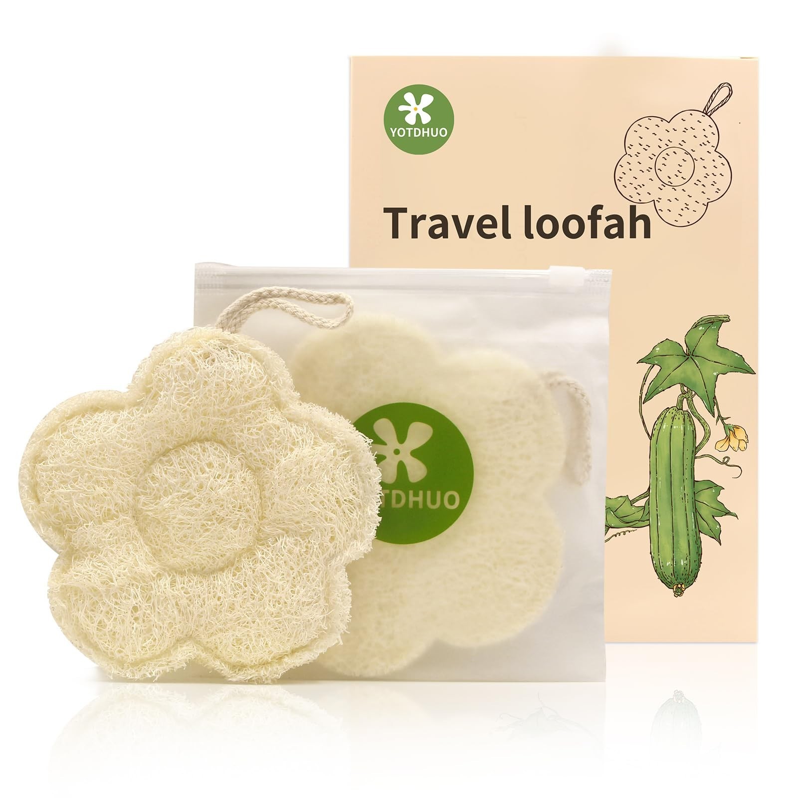 Travel Loofah Made from Real Egyptian Shower Loofah Spong Natural,Rough,Exfol…