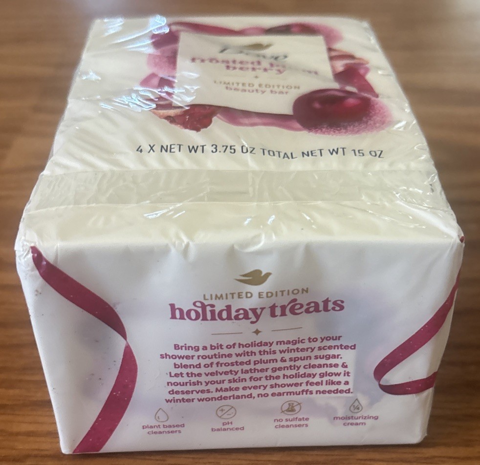 8 Bars Dove Frosted Plum Berry Limited Edition Holiday Treats Bar Soap 3.75oz