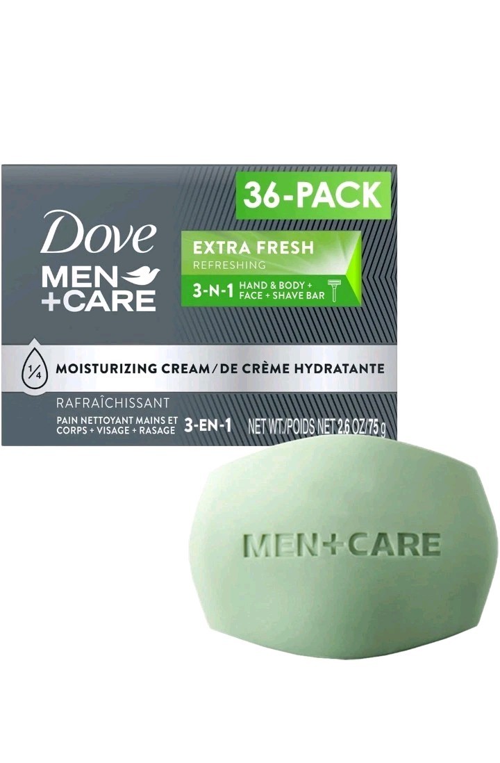 8-Bars Dove Men+Care Bar 3 in 1 Cleanser for Body, Face & Shaving 3.75 oz