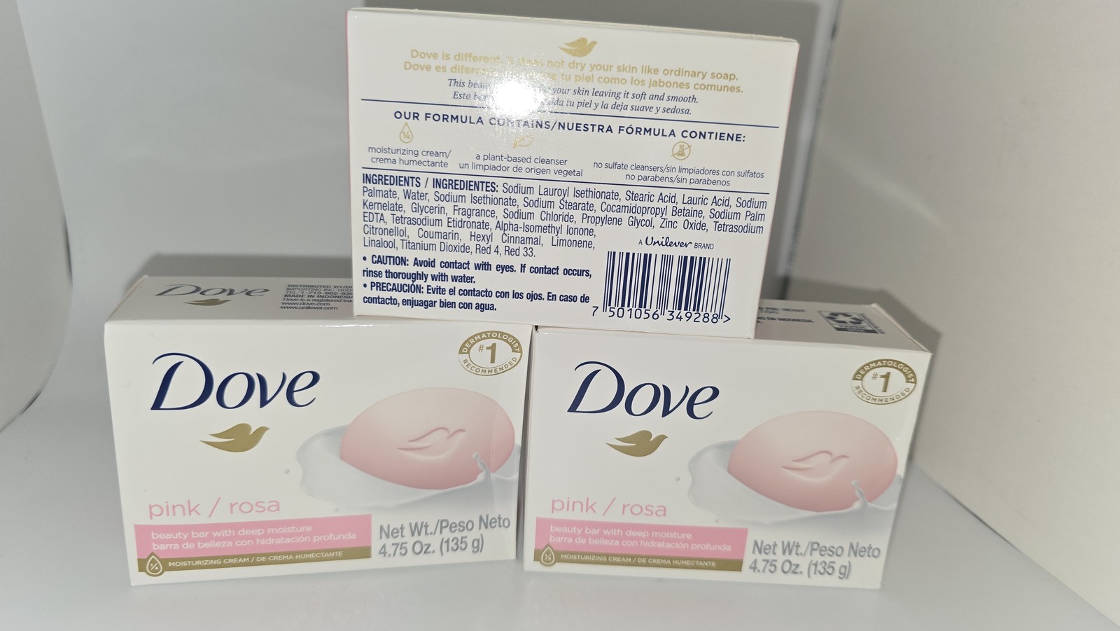 3 Pack Dove Pink Rosa Beauty Bar Deep Moisture Moisturizing Soap 4.75 Oz