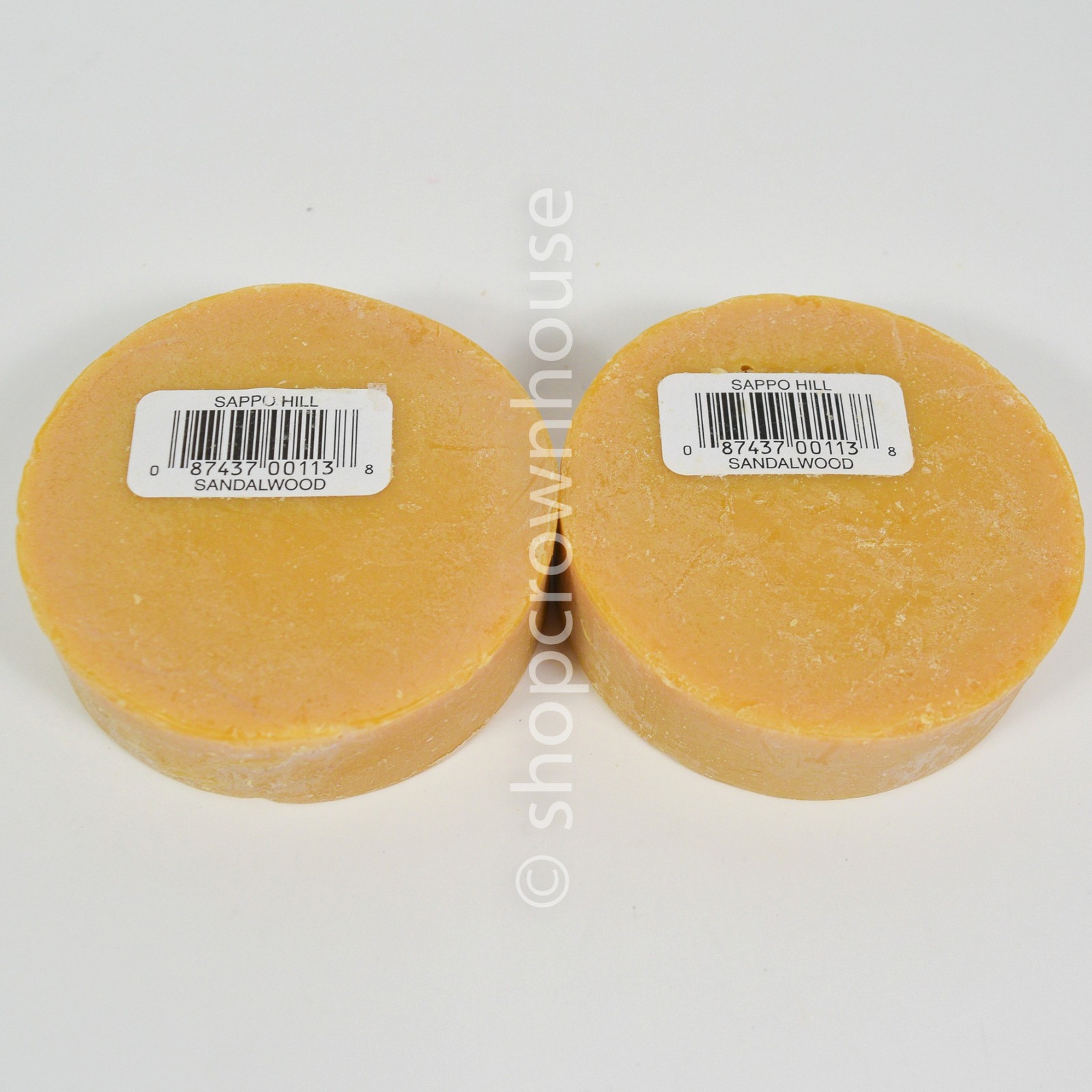 2 Sappo Hill Soapworks Glycerine Round Bar Soap SANDALWOOD 3.5 oz