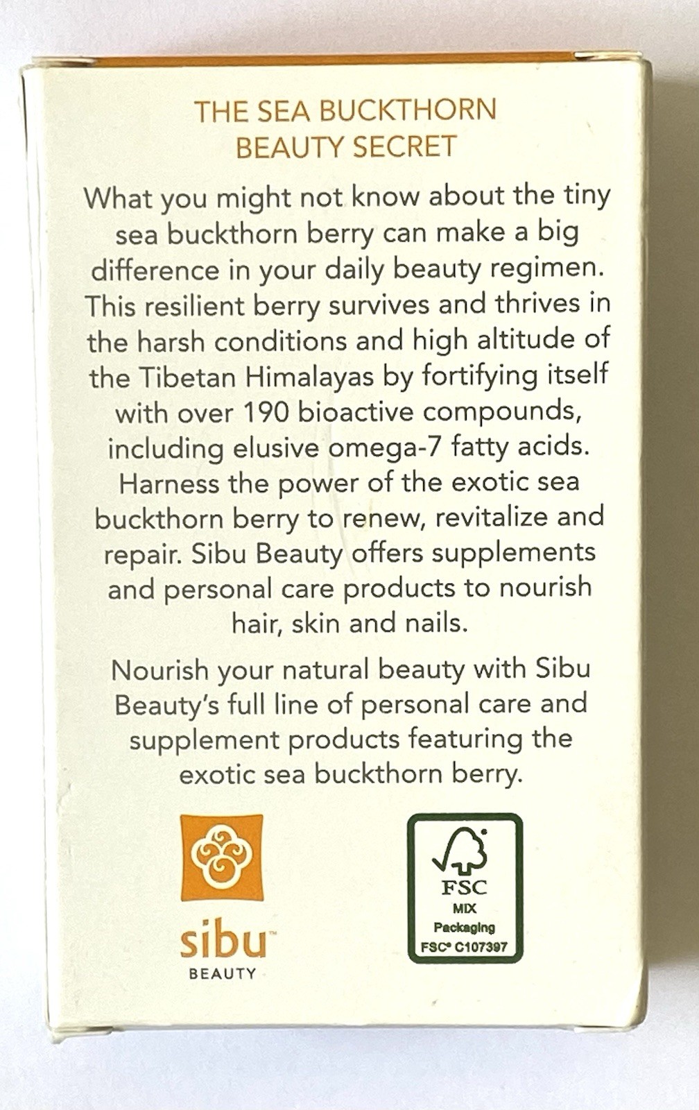 Sibu Beauty Sea Buckthorn Cleansing Face and Body Bar 3.5 oz NOS