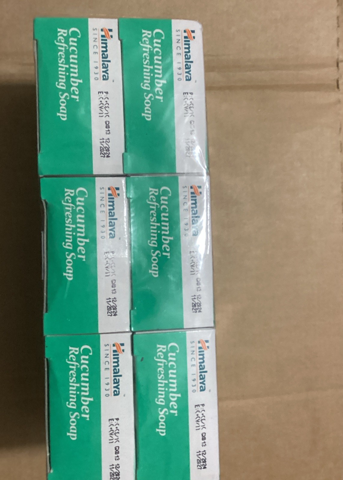 6 Himalaya Cucumber Soaps- 125 g each. Traditional Ayurvedic Skincare Health