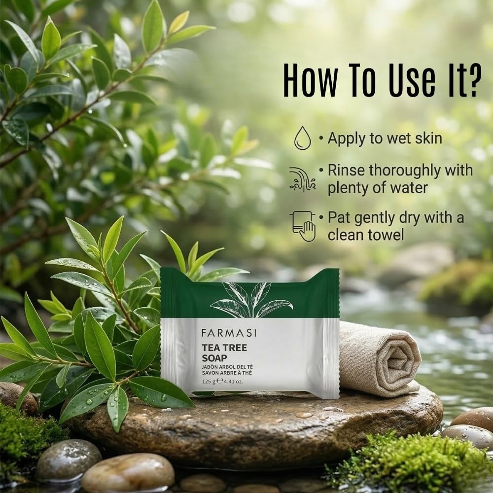 FARMASi Tea Tree Soap, Clarifying Daily 4.41 Ounce (Pack of 1), White