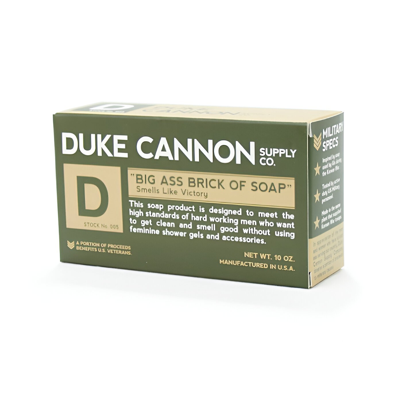 DUKE CANNON BIG ASS BRICK OF SOAP 10 OZ GREEN BAR – SMELLS LIKE VICTORY – RARE