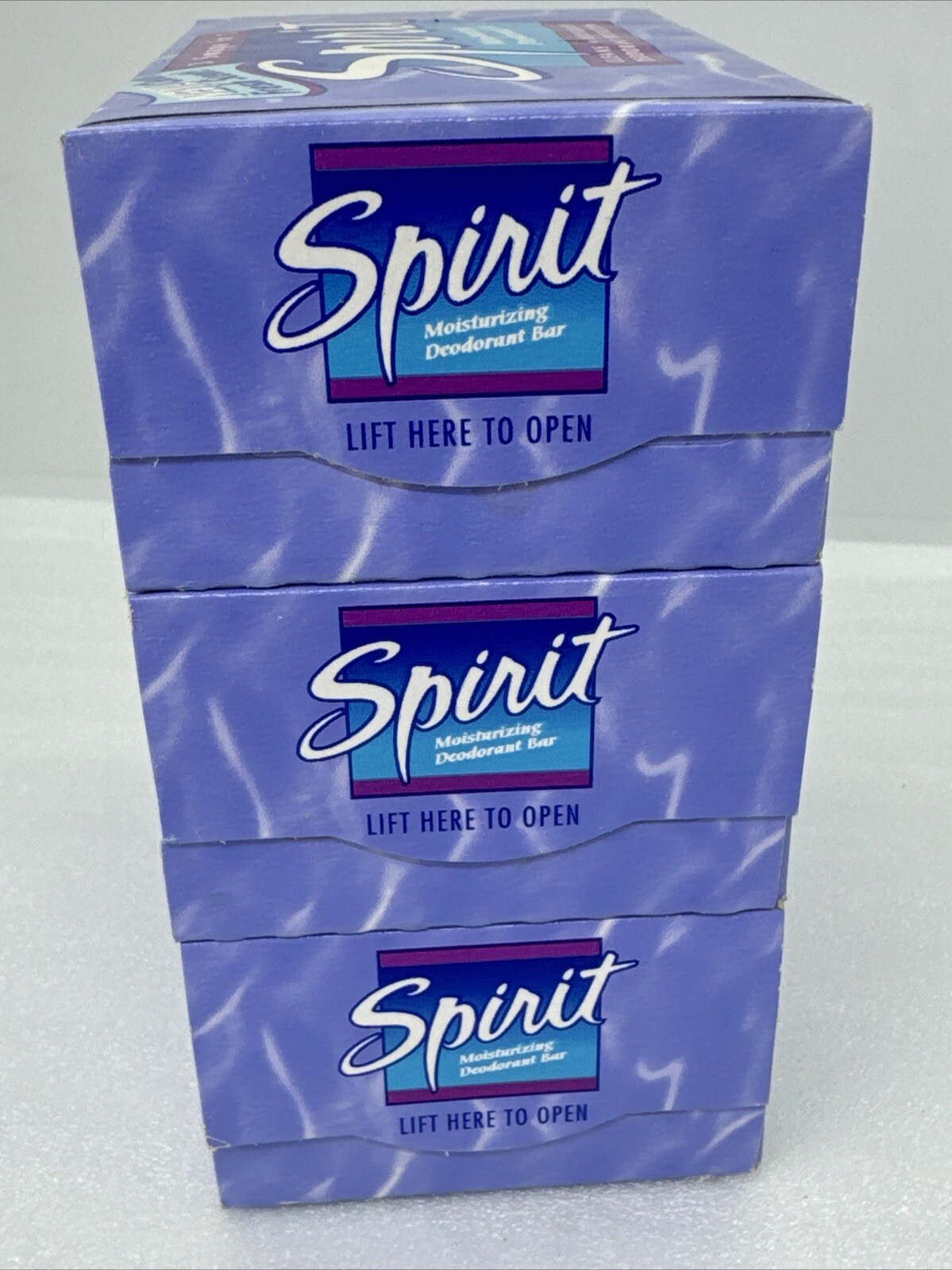 Vintage 1995 SPIRIT Bar Soap 3-Pack DIAL Corp Purple Packaging “3 Soaps In 1”