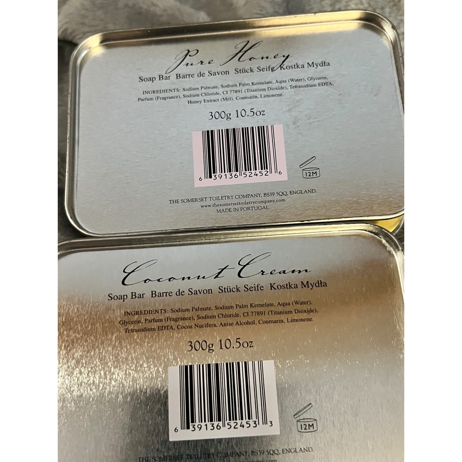 Somerset Toiletry Soap Set Coconut Cream & Pure Honey Triple Milled 2 x 10.5oz