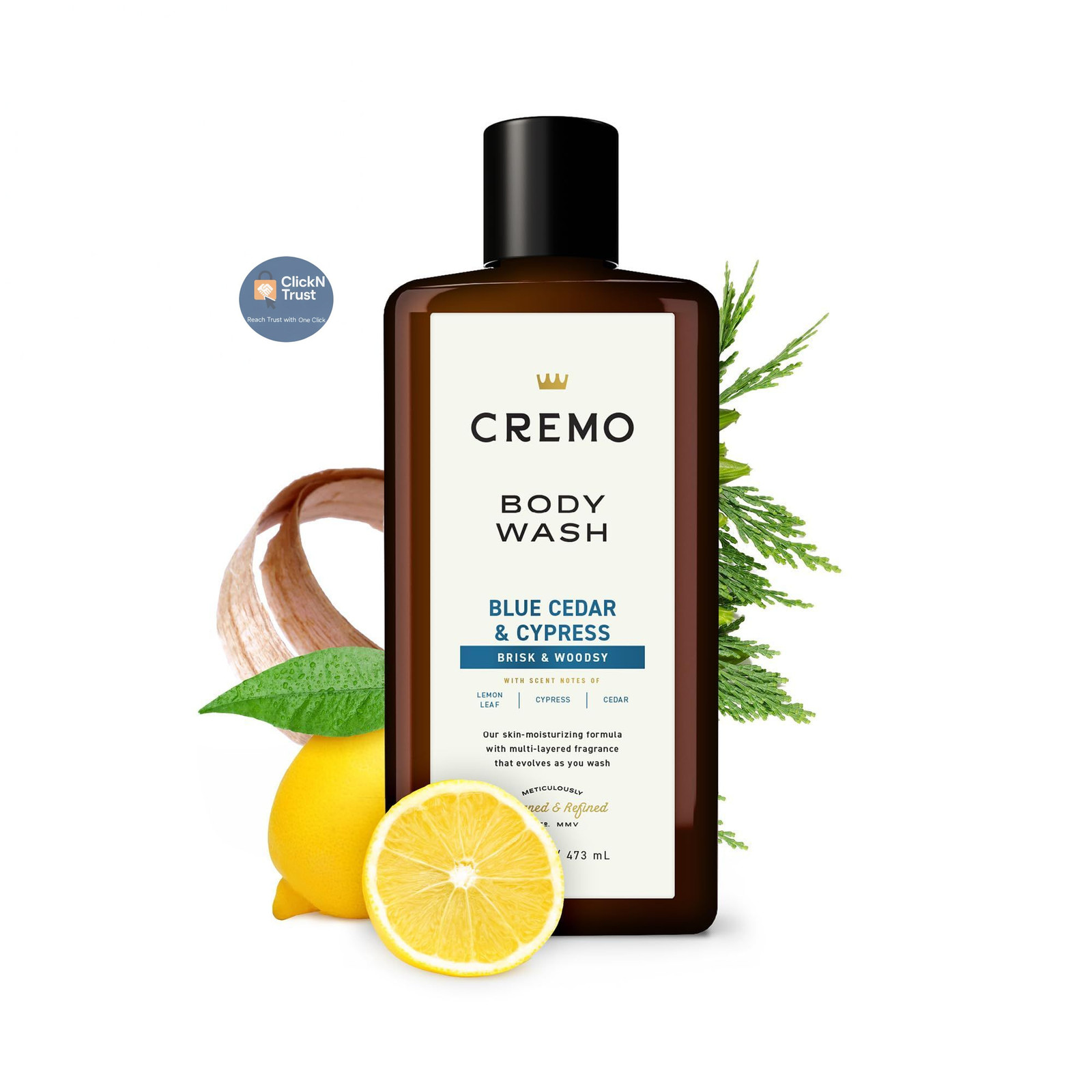 32 Fl Oz (Pack of 1), Cremo Rich-Lathering Blue Cedar & Cypress Body Wash, A…