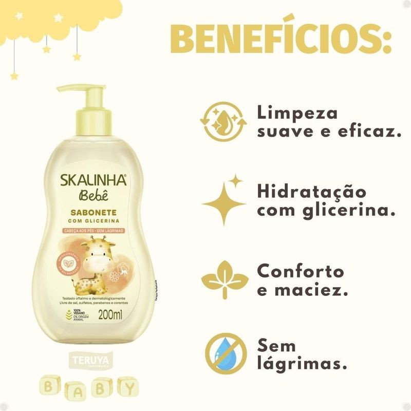 Skala – Sabonete Liquido Glicerina Bebe 200ML – Baby Liquid Soap 6.76FlOz