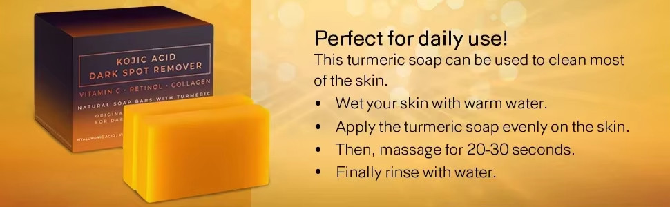Kojic Acid Dark Spot Remover Whitening Soap Bars with Vitamin C Retinol Collagen