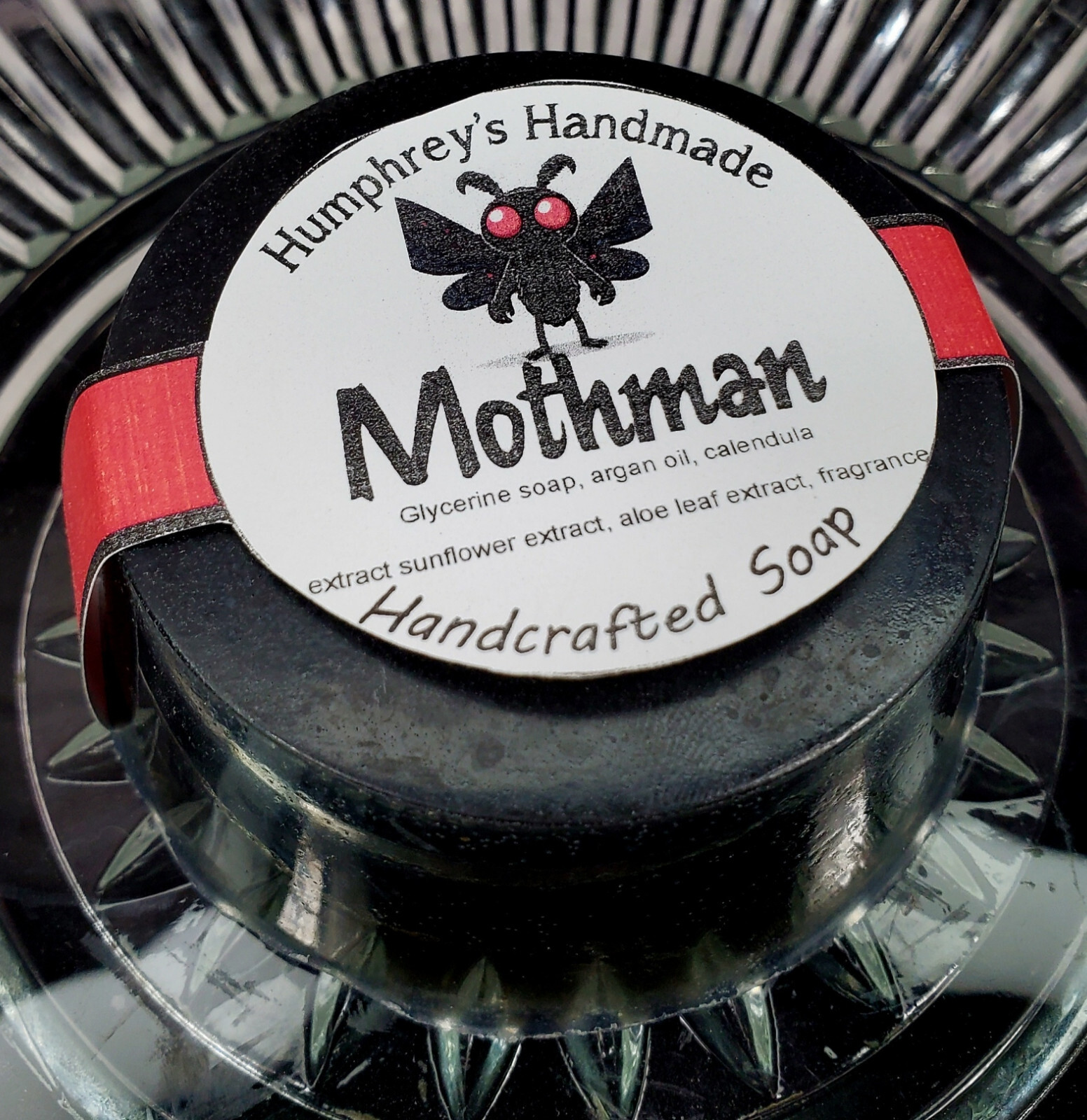 MOTHMAN Bourbon Pumpkin Scent Shave Soap, Unisex Mens Beard Wash Bar USA Made