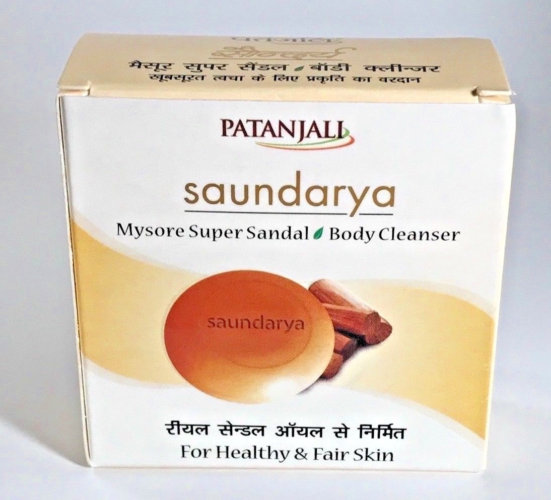 Patanjali Mysore Super Sandal Body Soap-75g X 3 Saundarya Bars USA SELLER