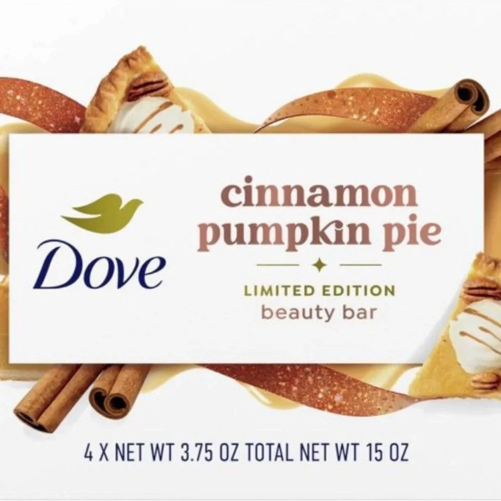 DOVE Limited Edition 4ct Cinnamon Pumpkin Pie Beauty Bar, 3.75oz, (8 Bars Total)