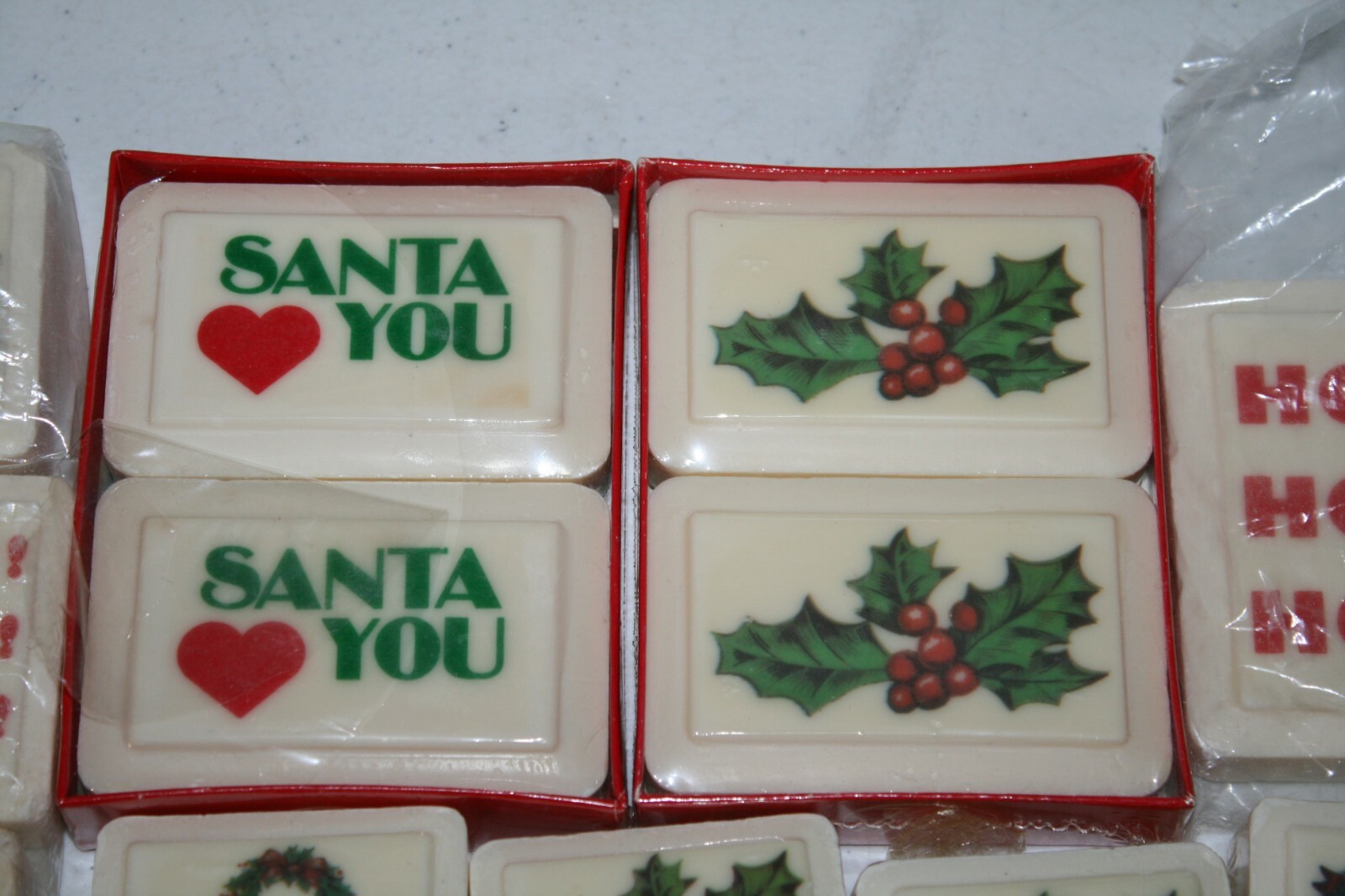 Lot of Vintage Katherine Gray Christmas Soap Bars Santa Merry Christmas Holidays