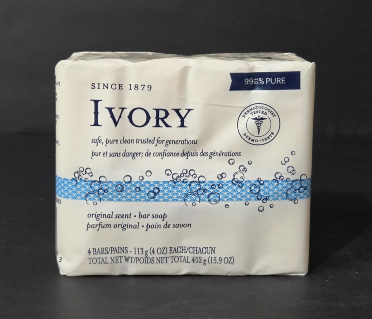 Ivory Bar Soap Original Scent VTG NEW SEALED 4 Bars – 4 OZ Each 99.44% Pure Proc
