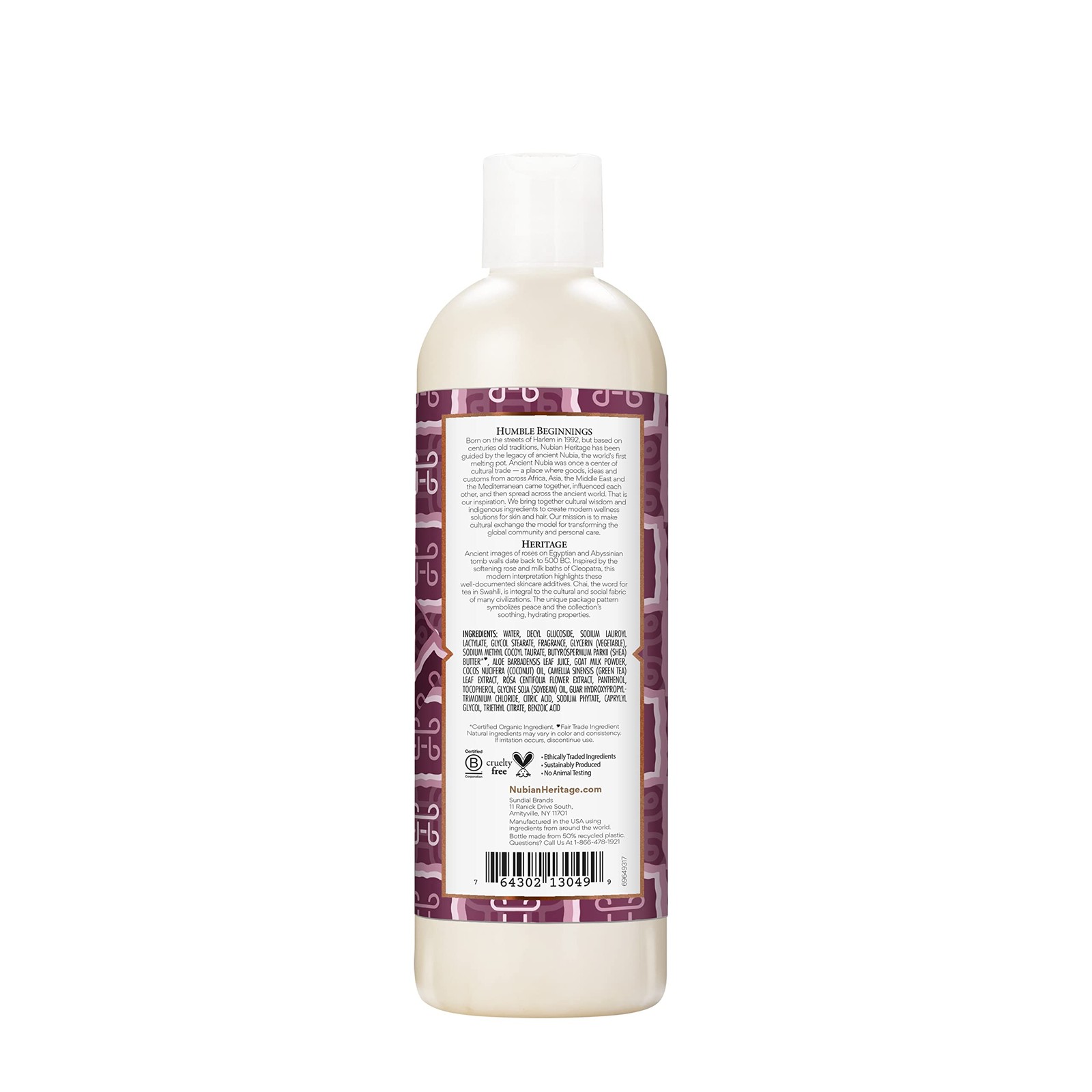 Nubian Heritage Body Wash Goats Milk and Chai 13 fluid ounces, Light Green