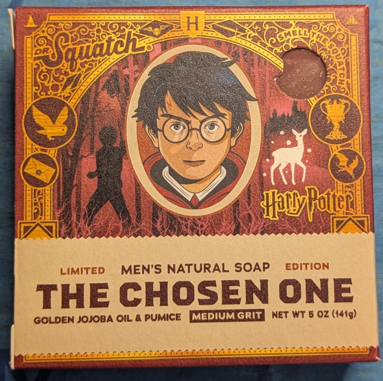 Dr. Squatch Harry Potter Men’s Natural Soap The Chosen One 5 oz Medium Grit New