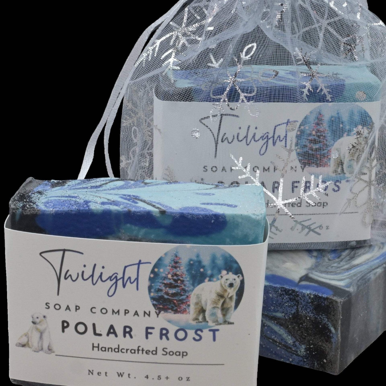 Polar Frost Winter Soap – Aloe Vera, Shea Butter, Charcoal, Artisan Blue & Black