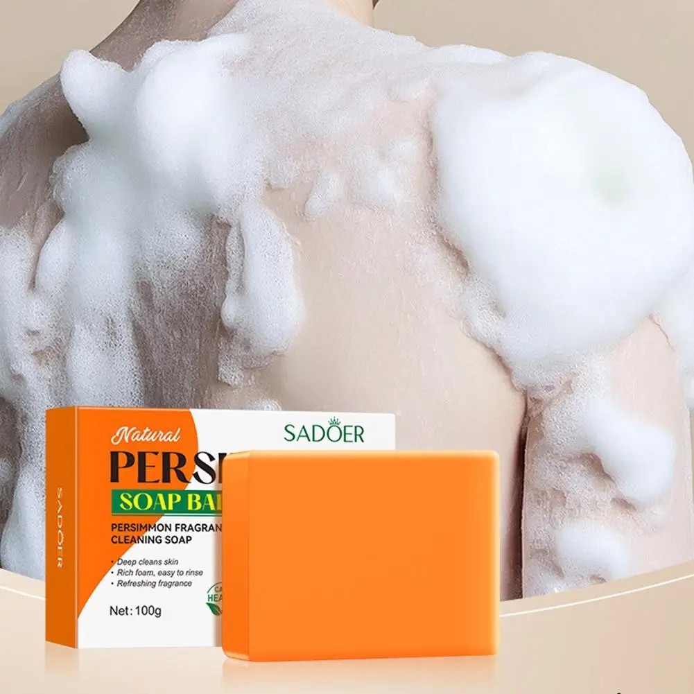 1~3PCS Swarva Persimmon Soap Bar Body Odor Control Deodorant Soap for Men&Women
