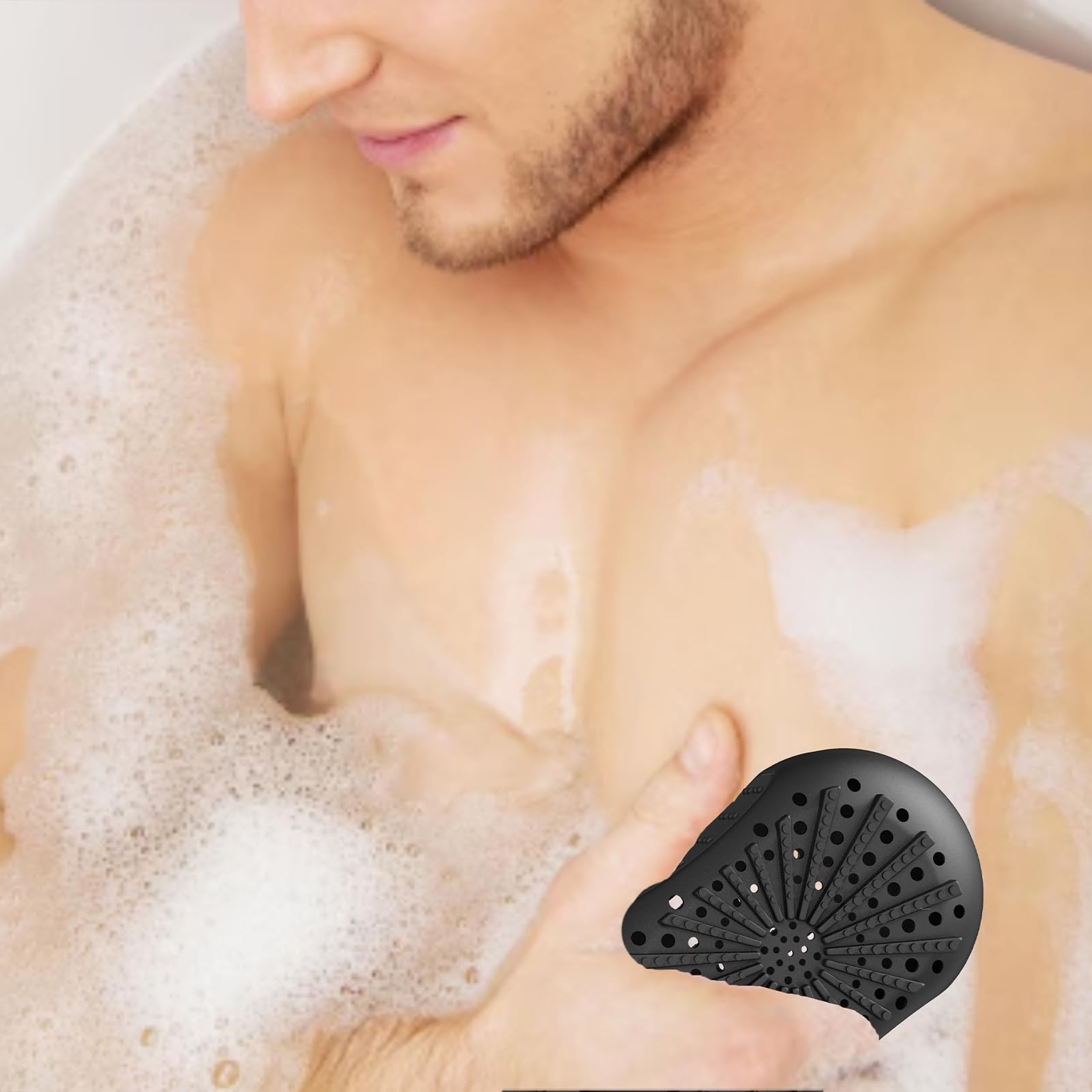 Silicone Soap Saver Bag for Men, Dual-Sided 1 Count (Pack of 1), Black
