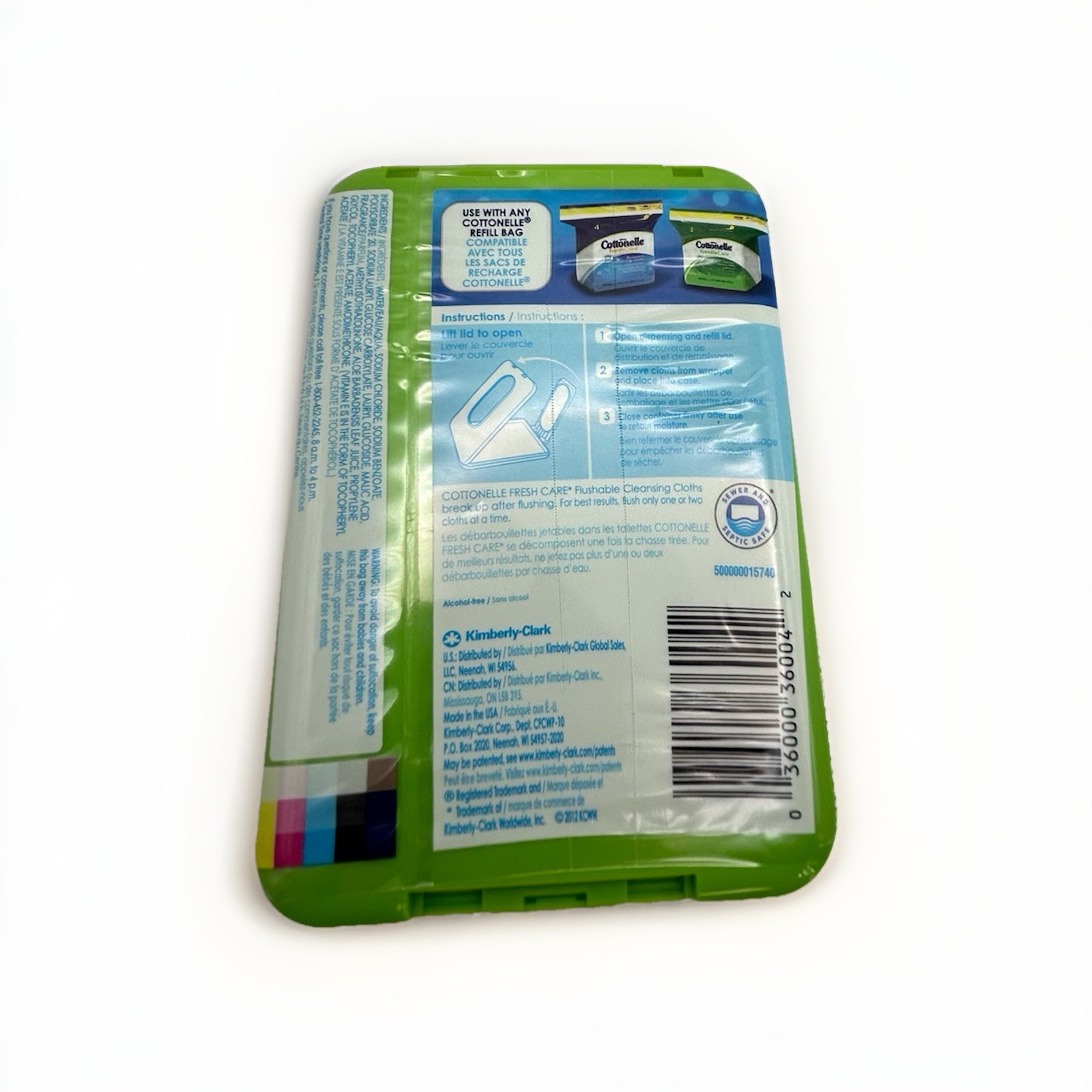 NEW Cottonelle Flushable Wet Wipes Portable Case Refillable Rare green Sealed