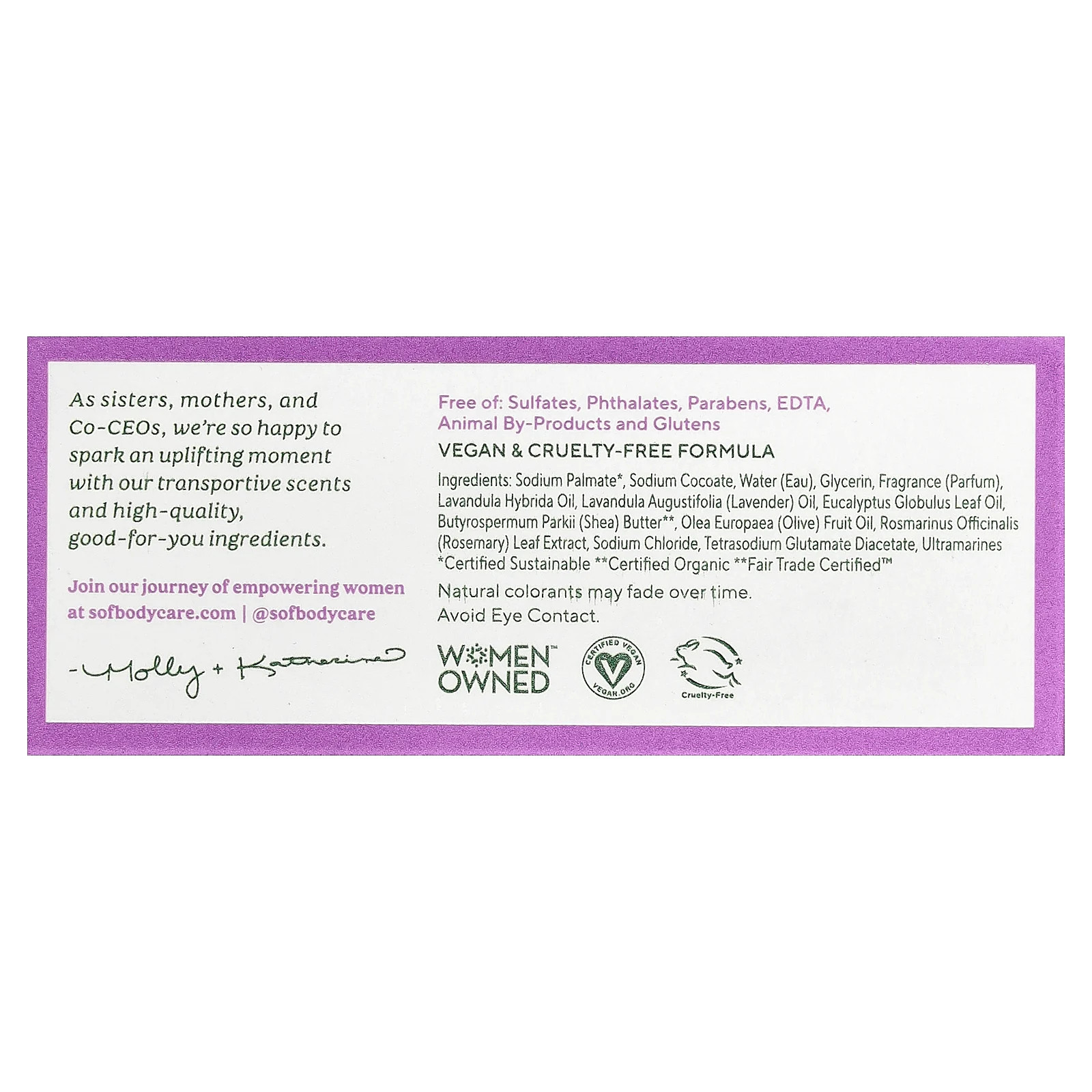 Triple Milled Bar Soap with Shea Butter, Lavender Fields, 6 oz (170 g)